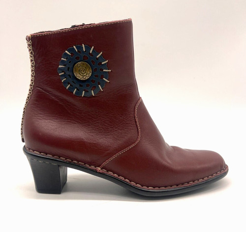 Tsonga red leather low - leather, heel